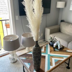 Pampas grass and vase bundle